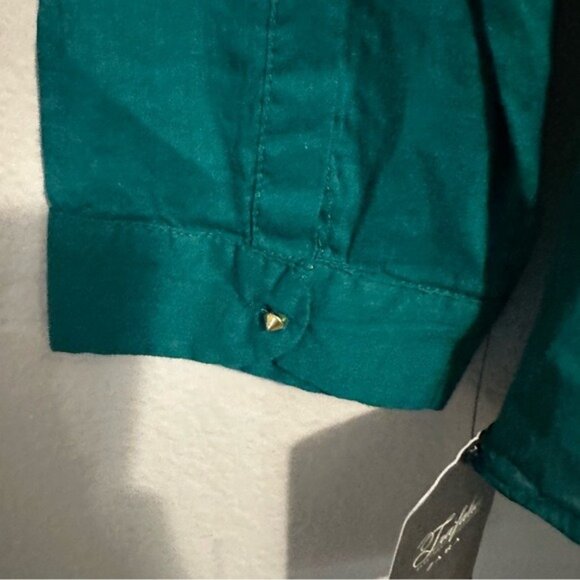 Zara Green Long Sleeve Buttoned Tunic with Mandarin Collar Size Médium NWT - Picture 6 of 9